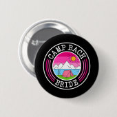 Camp Bach Bride Bridesmaid Retro Camping Bachelore Button (Vorne & Hinten)