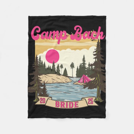 Camp Bach Bride Bridesmaid Retro Camping Bachelore Fleecedecke (Vorderseite)