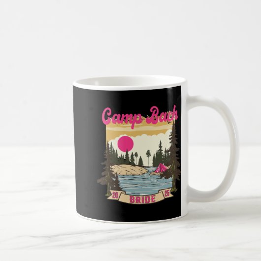 Camp Bach Bride Bridesmaid Retro Camping Bachelore Kaffeetasse (Rechts)