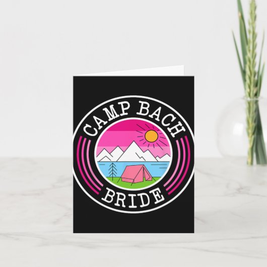 Camp Bach Bride Bridesmaid Retro Camping Bachelore Karte (Vorderseite)