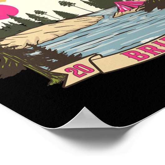 Camp Bach Bride Bridesmaid Retro Camping Bachelore Poster (Ecke)