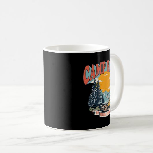 Camp Bach Bride Squad 2025 Retro Camping Bachelore Kaffeetasse (VorderseiteRechts)