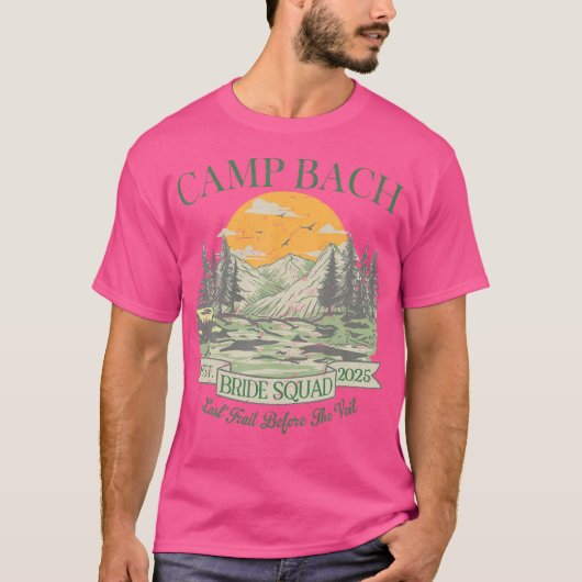 Camp Bach Bride Squad Retro Camping Bachelorette P T-Shirt (Vorderseite)