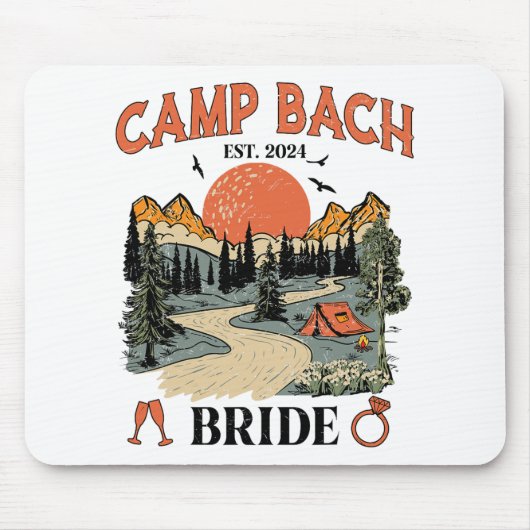 Camp Bach Bridge Wandern Camping Junggeselinnen-Ab Mousepad (Vorne)