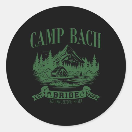 Camp Bach Bridge Wandern Camping Junggeselinnen-Ab Runder Aufkleber (Vorderseite)