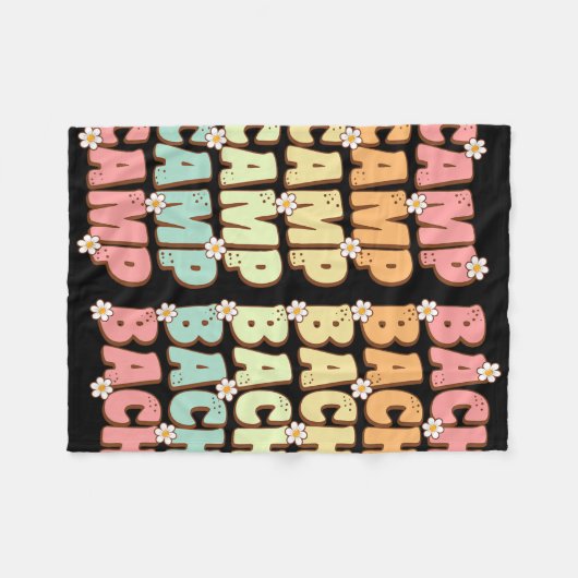 Camp Bach Groovy Bride Squad Camping Bachelorette Fleecedecke (Vorderseite (Horizontal))