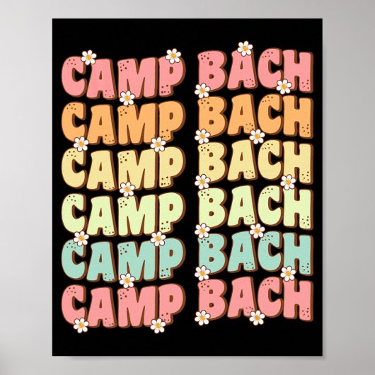 Camp Bach Groovy Bride Squad Camping Bachelorette Poster (Vorne)