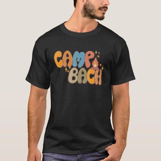 Camp Bach Happy Camper Camping Groovy T-Shirt (Vorderseite)