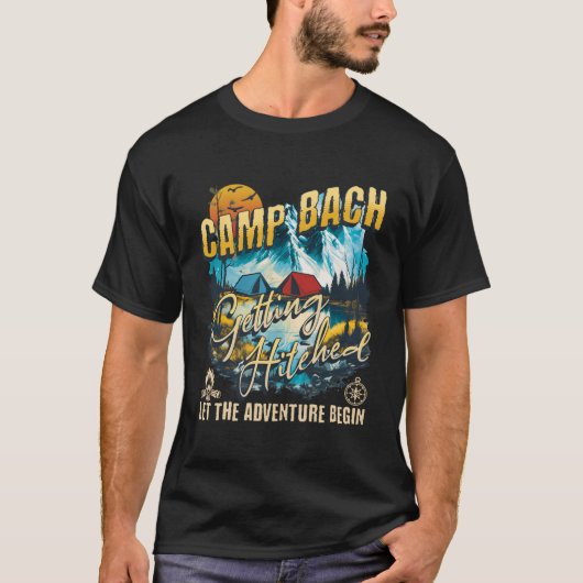 Camp Bach Hitched Lit Bachelorette Py T-Shirt (Vorderseite)