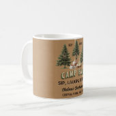Camp Bach Rustikale Evergreen Trees & Campfire Kra Kaffeetasse (Vorderseite Links)
