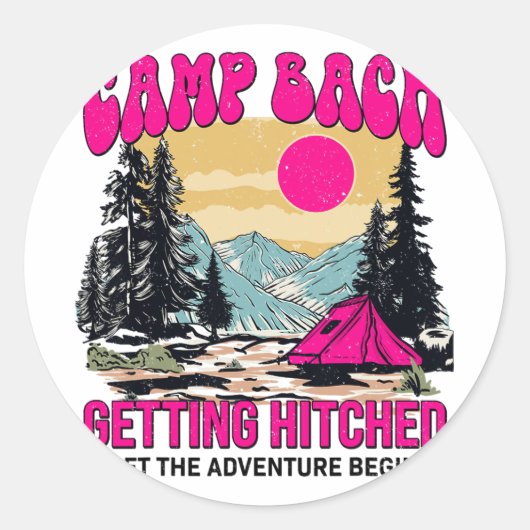 Camp Bach Team Bride Hitched Ließ den Adven Runder Aufkleber (Vorderseite)