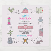 Camp Bach Wilderness Bachelorette Party Alkoholflaschenetikett (Einzelnes Label)