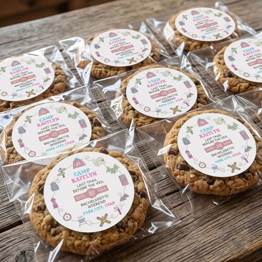 Camp Bach Wilderness Bachelorette Party Favor Runder Aufkleber