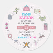Camp Bach Wilderness Bachelorette Party Favor Runder Aufkleber (Vorderseite)