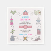 Camp Bach Wilderness Junggesellinnenabschiedsparty Serviette (Vorderseite)