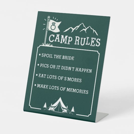 Camp Bachelorette 8X10 Sockelschild (Vorderseite)