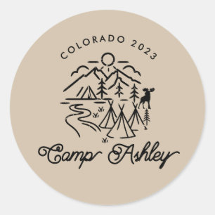 Camp Bachelorette-Aufkleber Runder Aufkleber