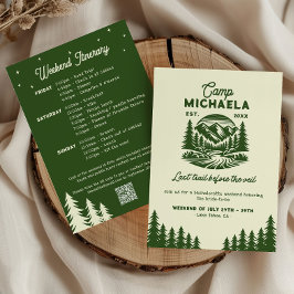 Camp Bachelorette Ausflug am Wochenende Einladung