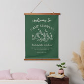 Camp Bachelorette Banner Wandteppich Mit Holzrahmen (Schlafzimmer)