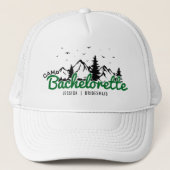 Camp Bachelorette Berge Bridesmaid Truckerkappe (Vorderseite)