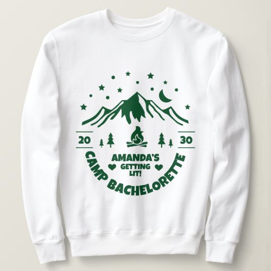 Camp Bachelorette Brautparty Sweatshirt (Design vorne)
