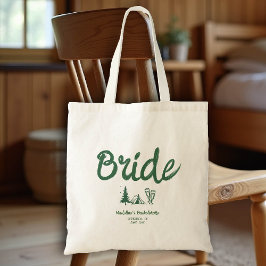 Camp Bachelorette Bride Hand Drawn schreiben grün Tragetasche