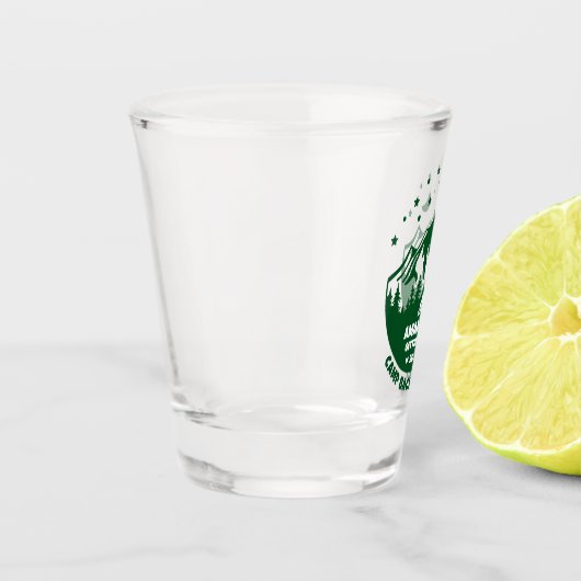 Camp Bachelorette Bridesmaid Green Schnapsglas (Links)
