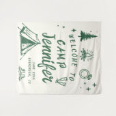 Camp Bachelorette Camping Begrüßung der grünen Han Wandteppich (Vorderseite (Horizontal))