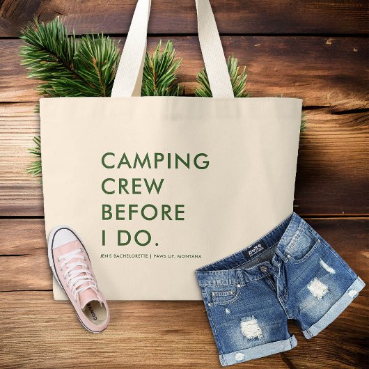 Camp Bachelorette Camping Crew Bridesmaids Geschen Jumbo Stoffbeutel