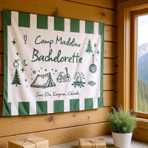 Camp Bachelorette Camping Handgezeichnet Grün Will