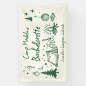 Camp Bachelorette Camping Handgezeichnet Schreiben Banner (Vertikal)