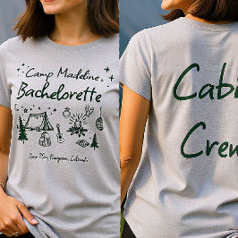 Camp Bachelorette Camping Handgezeichnete Kabine C T-Shirt