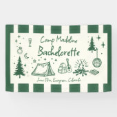 Camp Bachelorette Camping Handgezeichnete Streifen Banner (Horizontal)