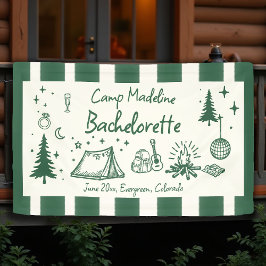 Camp Bachelorette Camping Handgezeichnete Streifen Banner