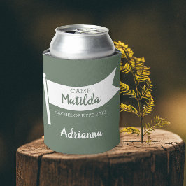 Camp Bachelorette Camping mit grüner Flagge Dosenkühler