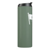 Camp Bachelorette Camping mit grüner Flagge Thermosbecher (Nach links gedreht)