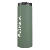 Camp Bachelorette Camping mit grüner Flagge Thermosbecher (Rückseite)