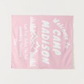 Camp Bachelorette Camping Party Rosa Zeichen Wandteppich (Vorderseite (Horizontal))
