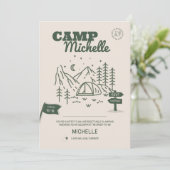 Camp Bachelorette Einladung und Ausflug (Stehend Vorderseite)