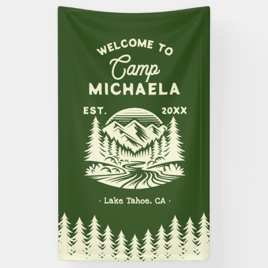 Camp Bachelorette Empfang Banner (Vertikal)