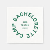 Camp Bachelorette Forest Green Personalisiert Serviette (Vorderseite)