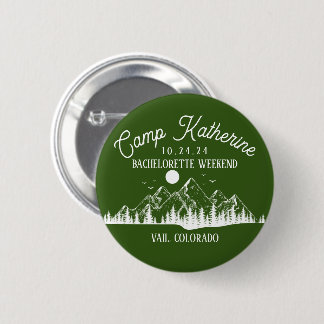 Camp Bachelorette Glamping Weekend Party Button