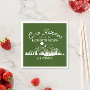 Camp Bachelorette Glamping Weekend Party Serviette