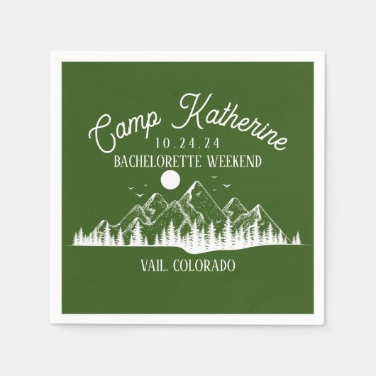 Camp Bachelorette Glamping Weekend Party Serviette (Vorderseite)