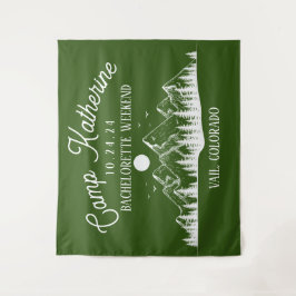 Camp Bachelorette Glamping Weekend Party Wandteppich