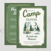 Camp Bachelorette Green Glamping Itinerary  Einladung (Vorne/Hinten)