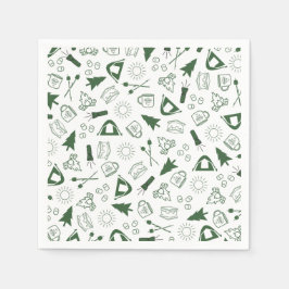 Camp Bachelorette Green Paper Napkin Serviette