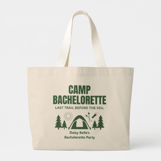 Camp Bachelorette Green Tote Bag Jumbo Stoffbeutel (Rückseite)
