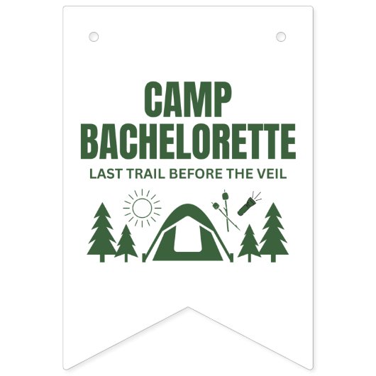 Camp Bachelorette Green Weekend Banner (Erste Fahne)