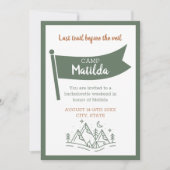 Camp Bachelorette Green Weekend Itinerary Einladung (Vorderseite)